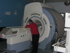 tiny Princess in such a big MRI machine...age 1 week
