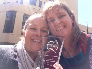 My friend Rebecca who nominated me and I at the Carer awards